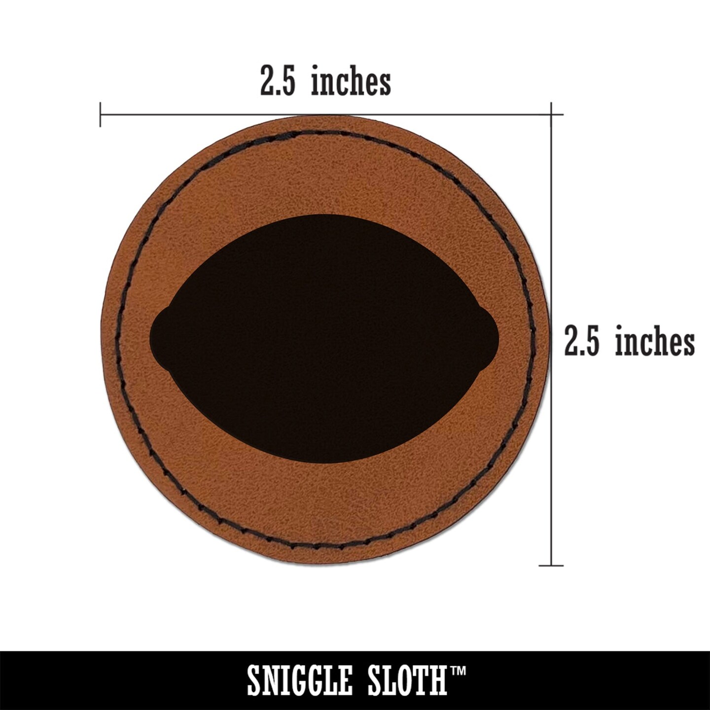 Lemon Fruit Solid Round Iron-On Engraved Faux Leather Patch Applique - 2.5&#x22;