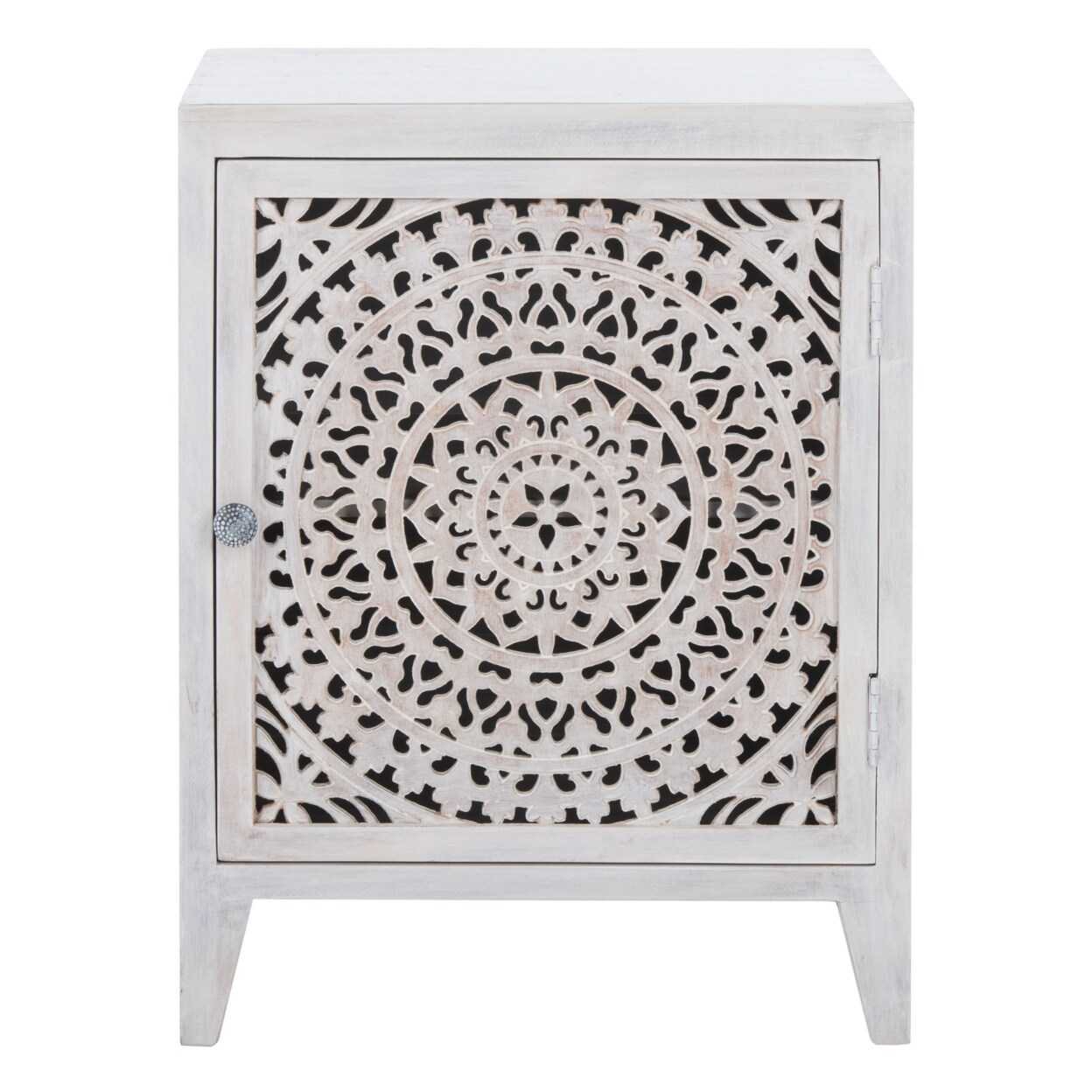 Safavieh   Thea 1 Door Carved Nightstand White Washed