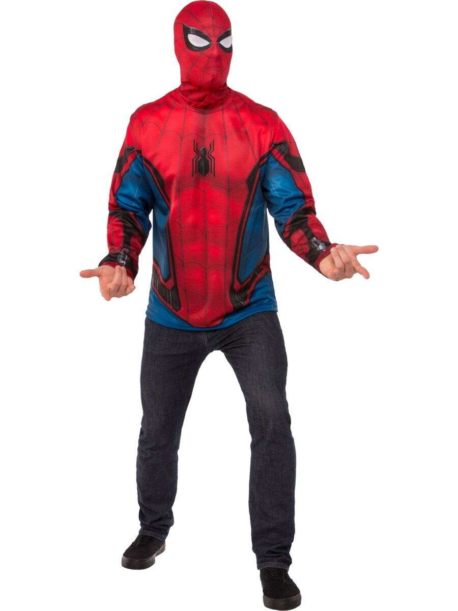 Mens Spider-Man Far From Home Blue And Red Shirt And Mask Costume | Michaels