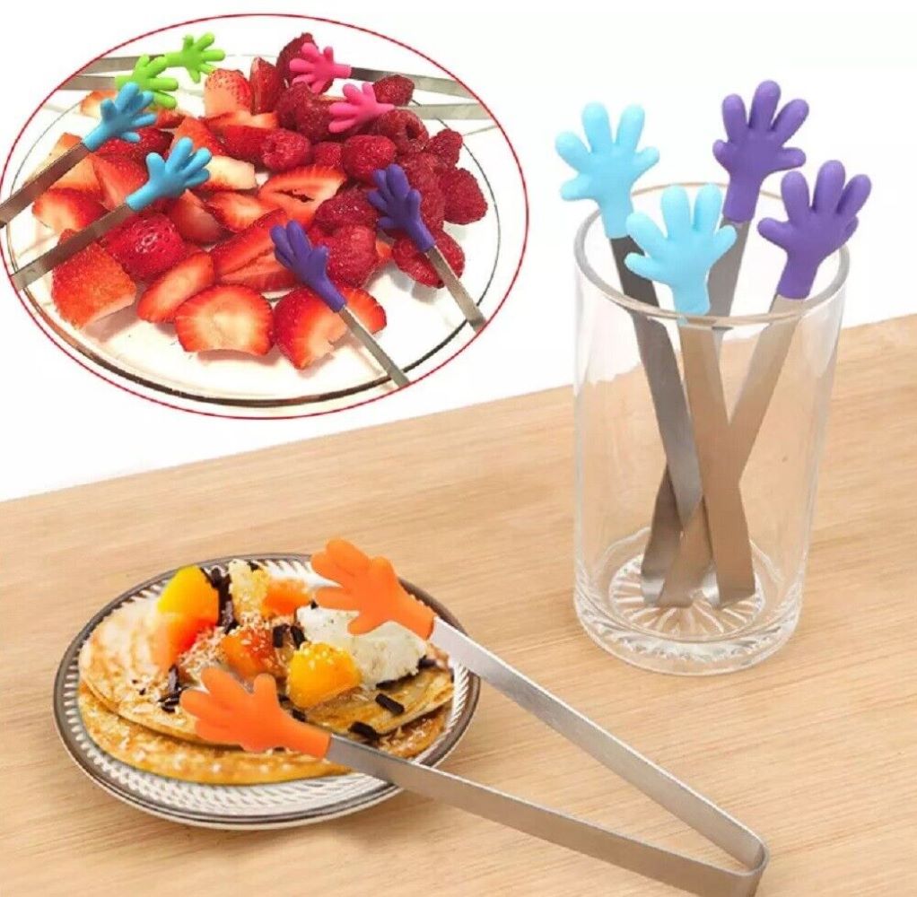Kitcheniva Kids Mini Tongs 5&#x22; 4 Pcs