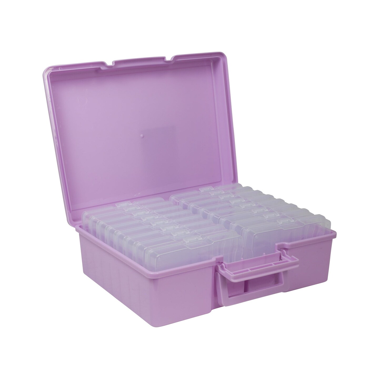 4&#x22; x 6&#x22; Photo Storage Box, Purple - 16 Inner Organizer Cases