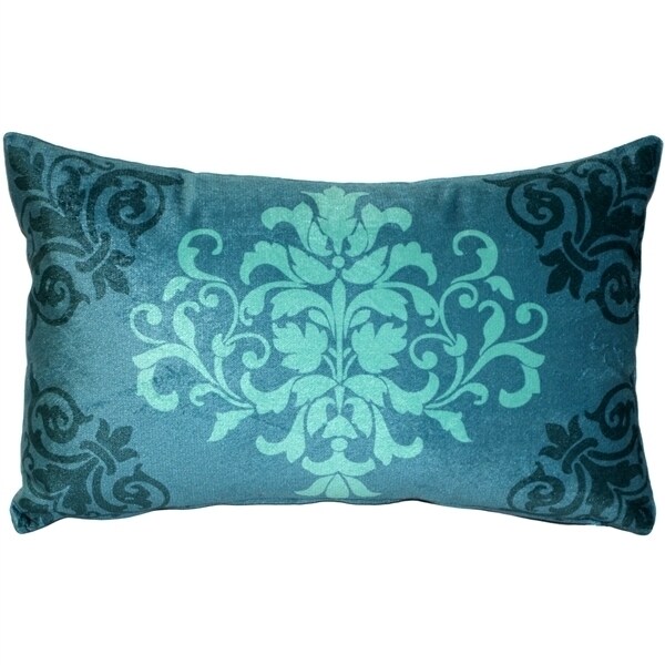 Dark teal couch delicate pillows