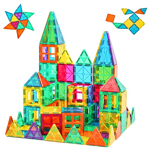 Magnetic Tiles Toys for Kids, Starter Set 3D Magnet Building Blocks Construction Playboards, STEM Learning Educational Toddlers Toy Gift for 3+ Year Old Boys and Girls