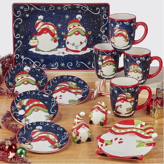 Holiday Magic Gnomes 16 oz. Mugs, Multicolor, Set of 4, 4 Count (Pack of 1)