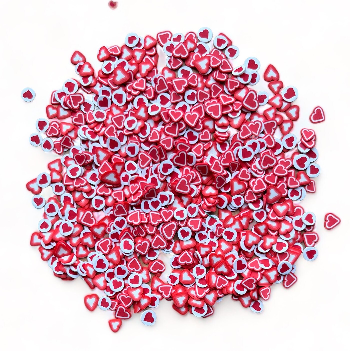 Buttons Galore Sprinkletz DIY Craft Embellishment Polymer Clay Pieces For Slime &#x26; Crafts 36 Grams - 3 Packs of Heart Warming