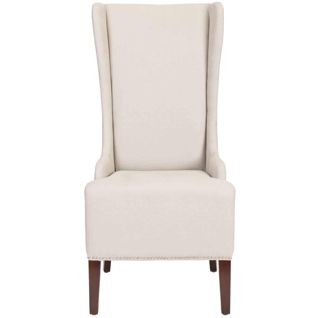 Safavieh   Bacall 20&#x27;&#x27;H Linen Dining Chair Silver Nail Head Taupe