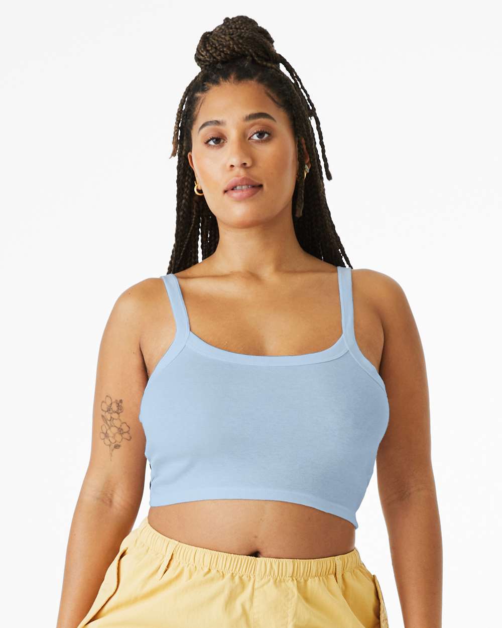 BELLA + CANVAS Women’s Micro Rib Spaghetti Strap Tank Top for Layering Wear & Custom Print Cami