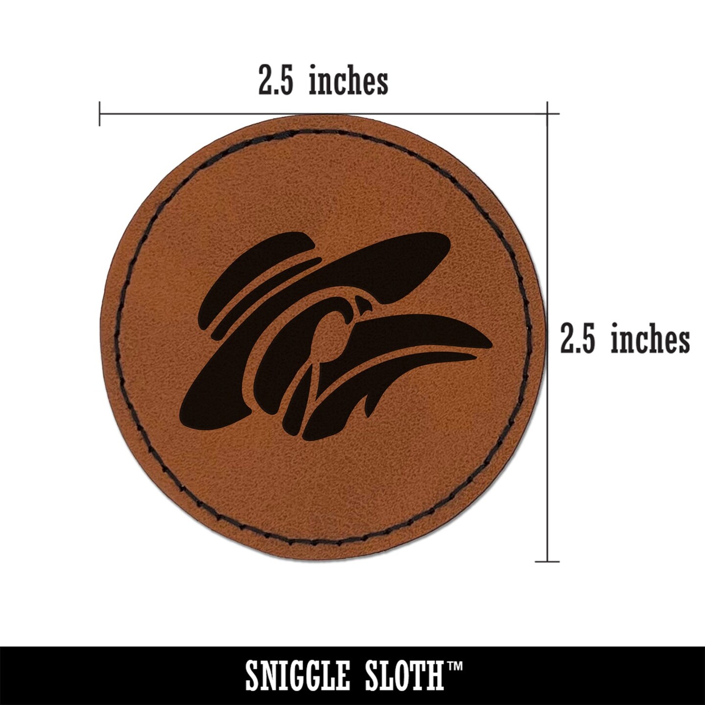Plague Doctor Crow Raven Mask with Hat Round Iron-On Engraved Faux Leather Patch Applique - 2.5&#x22;