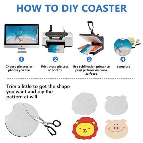 150 Pieces Sublimation Blank Car Coasters, 2.75 in Circular Opening Blank Sublimation Coasters for Thermal Sublimation DIY Crafts, Car Coasters.