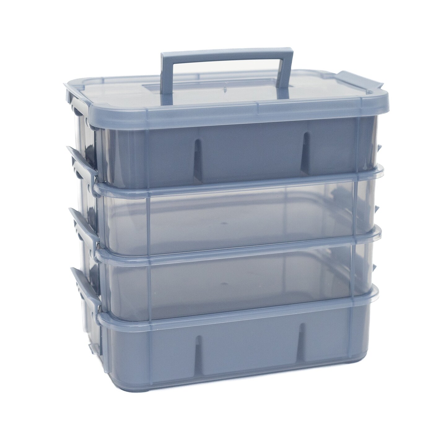 Everything Mary Blue Four Tray Plastic Organizer