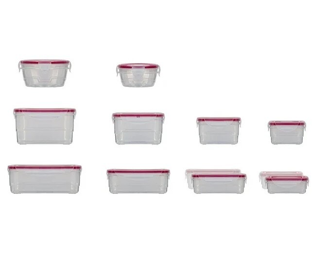 Reusable Microwave Plastic 12 Container Food Storage Set