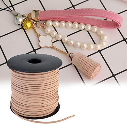 Wobe 100 Yards Suede Cord, Leather Cord 2.6mm x 1.5mm Suede Lace Faux  Leather Cord with Roll Spool for Bracelet Necklace Beading DIY Handmade  Crafts Thread (Brown)