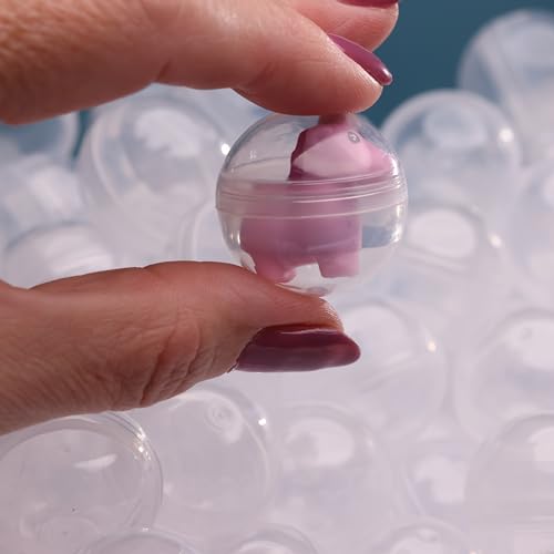 Entervending Round Capsules - 50 pcs Bulk Capsules for Gumball Machines - 1.1&#x22; Clear Containers - Surprise for Kids Party Favor Prize