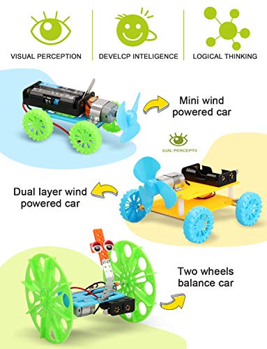 STEM Projects for Kids Ages 8-12, Robotics for Kids, DC Motor Model Car Kit, Electric Building Engineering Experiment Science Kits, Toys Gifts for Boys and Girls Ages 8 9 10 11 12