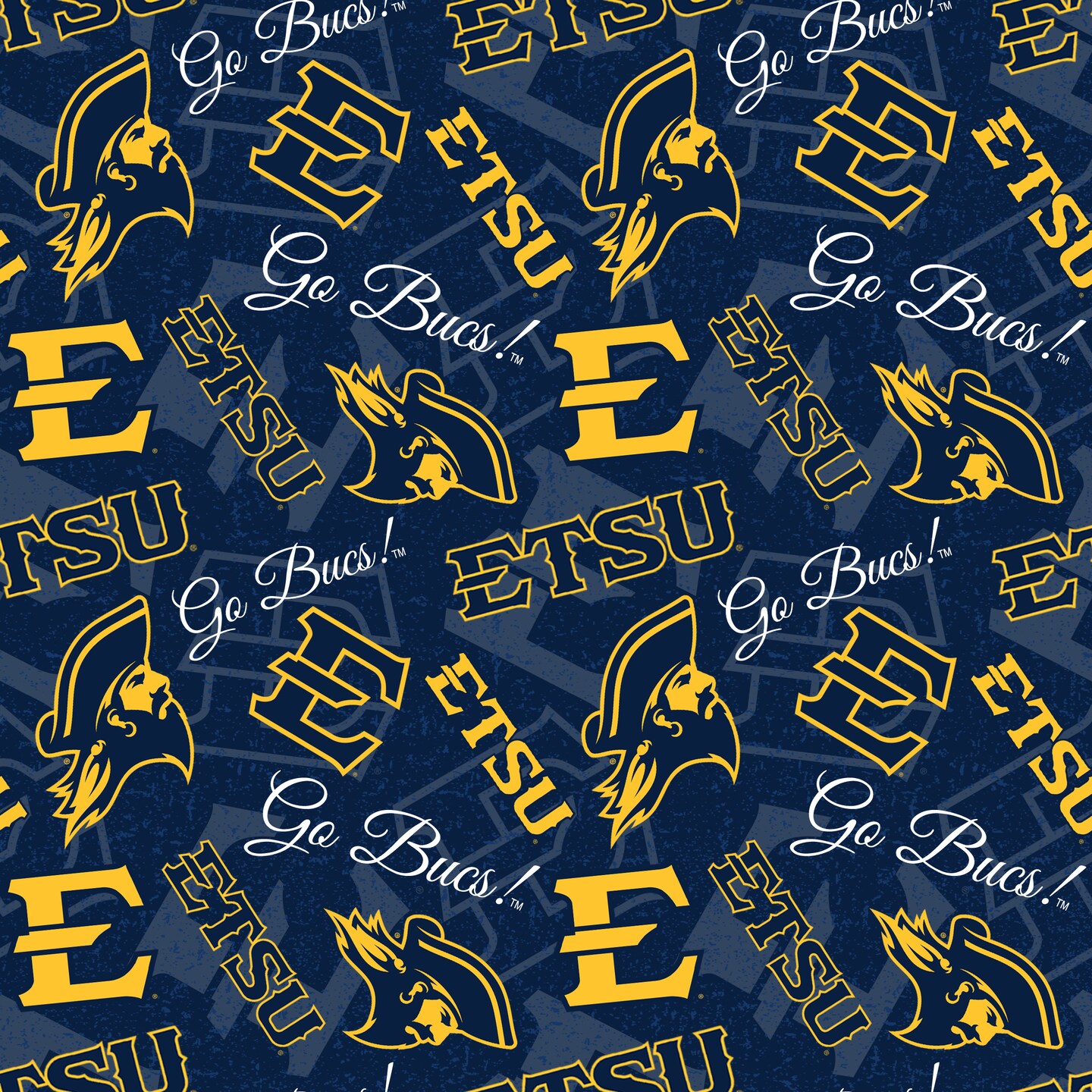 Sykel Enterprises-East Tennessee State University Cotton Fabric-ETSU Buccaneers Tone On Tone Cotton Quilting Fabric