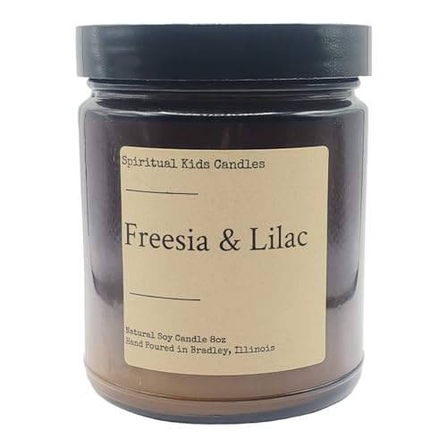 Freesia &#x26; Lilac Soy Candle 8oz Hand Poured with All Natural Soy Wax and Fragrant/ Essential Oils! | Floral Candle | Birthday Gift | Christmas Gift