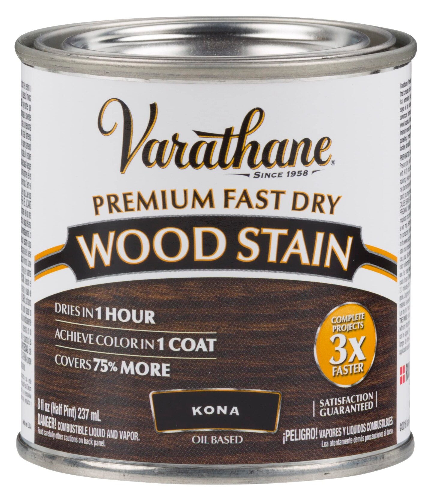 Premium Fast Dry Wood Stain, Half Pint, Kona, 8 Fl Oz
