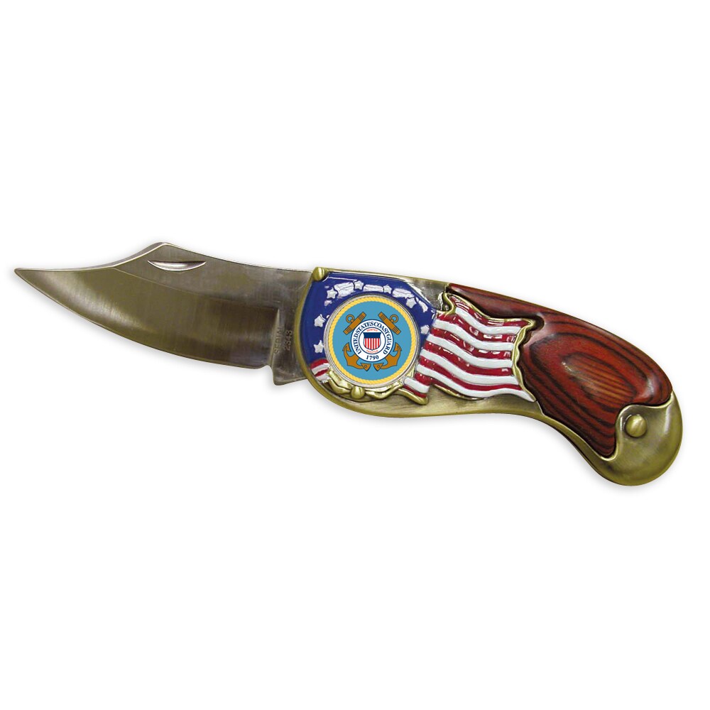 Armed Forces Colorized Quarter Pocket Knife - Coast Guard
