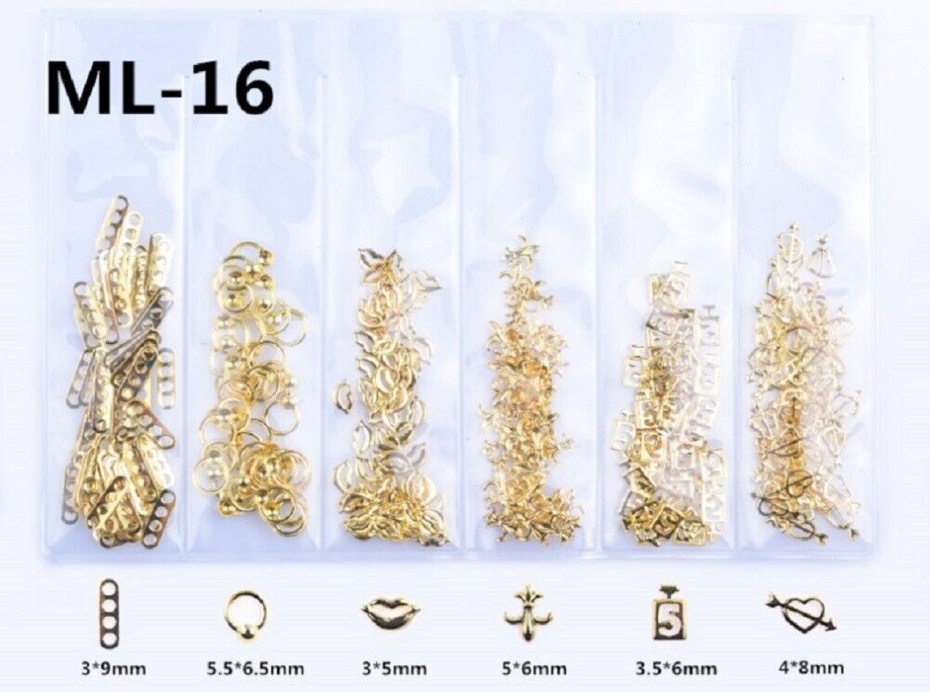 Kitcheniva 3D Ocean Rivets Gold Rhinestones Nail Art Decoration