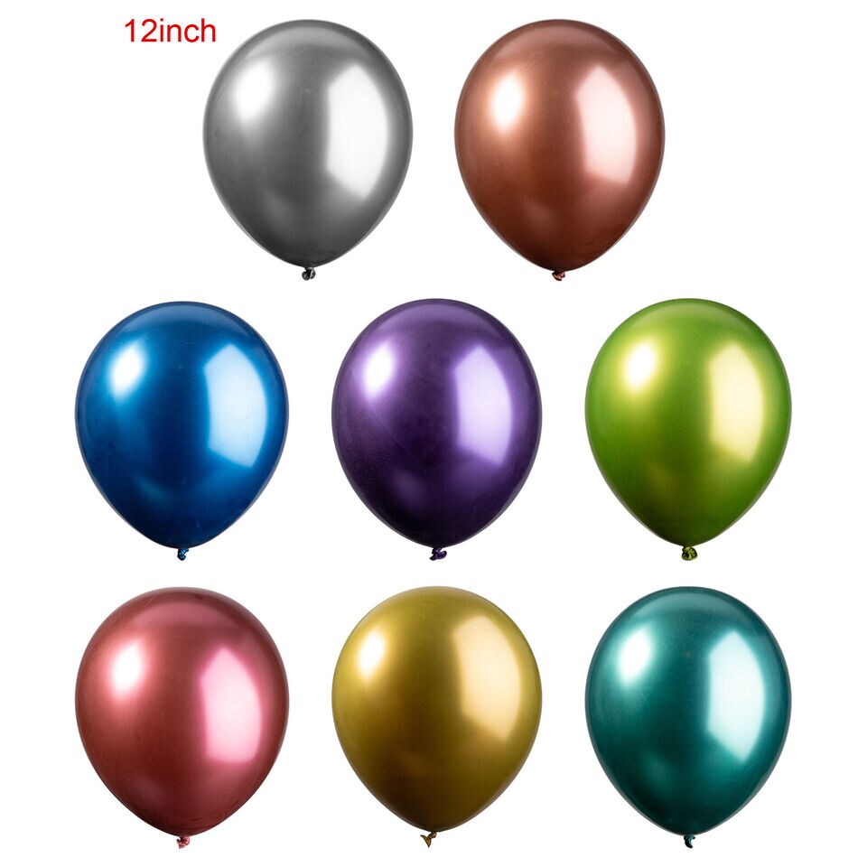 12 Inch Metallic Balloons Metal Chrome Shiny Latex Balloon