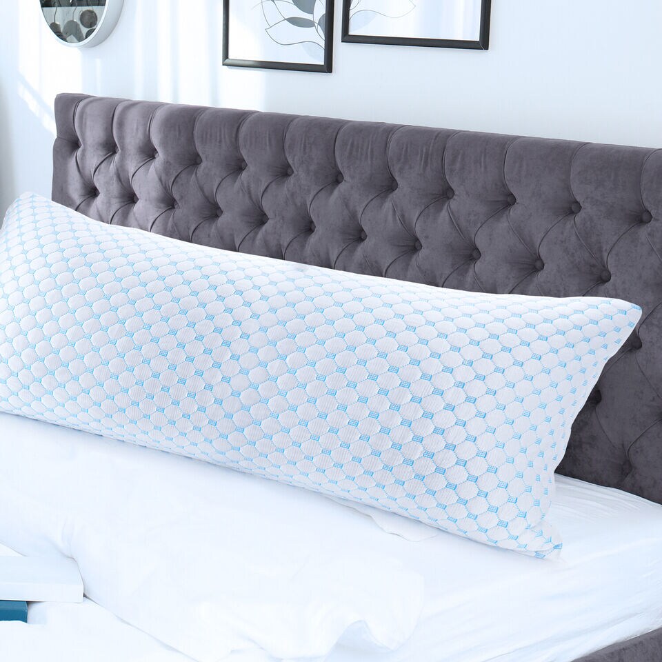 Cooling Memory Foam Pillow with Ice Silk and Gel Infusion