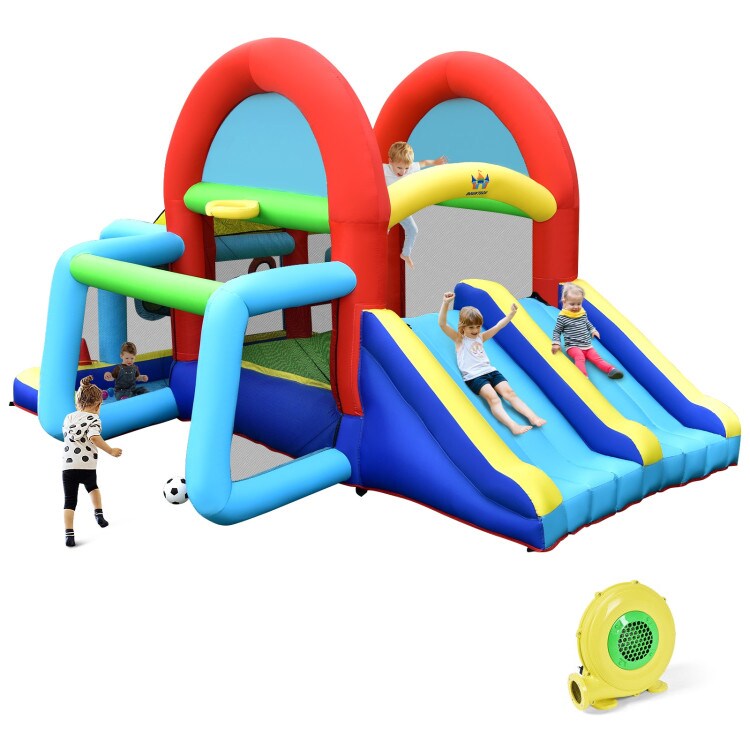 Inflatable Jumping Castle Bounce House with Dual Slides