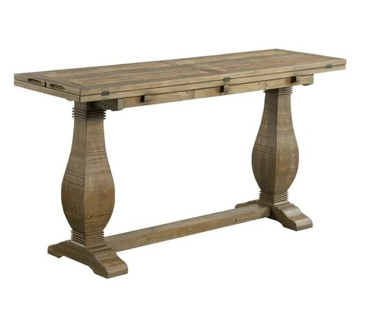 Reclaimed Natural Brown Solid Wood Flip Top Sofa Table