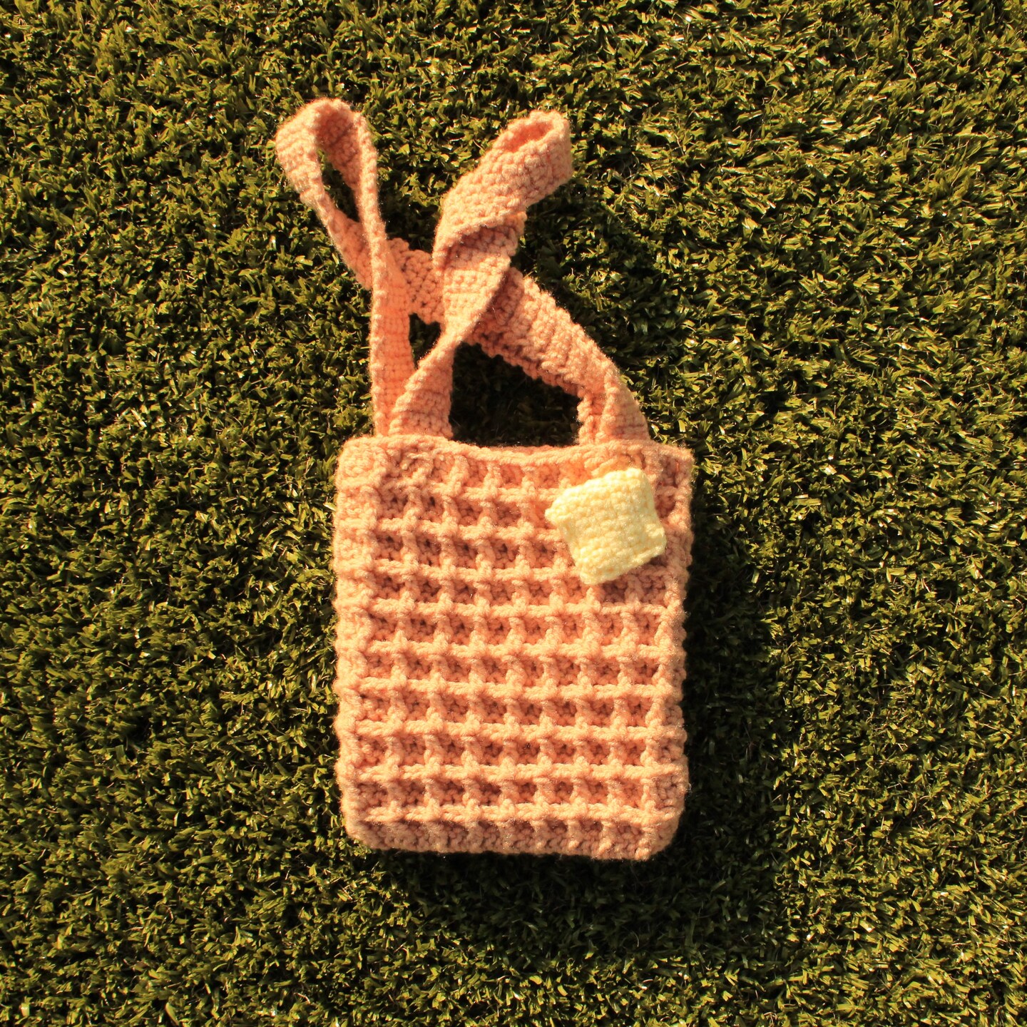 Handmade Crochet Waffle sold Backpack