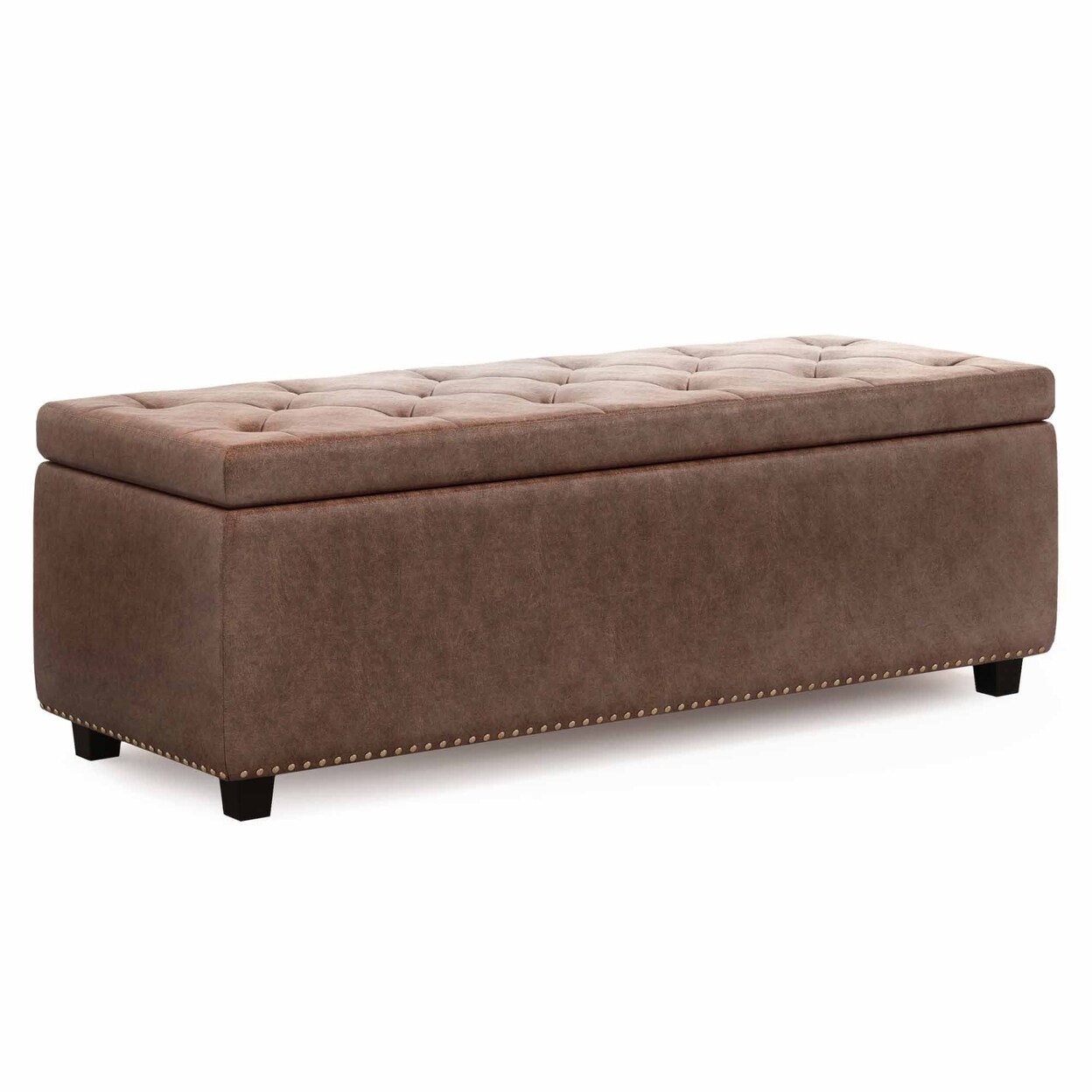 Simpli Home Hamilton 48&#x22; WideRectangle Lift Top Storage Ottoman Transitional