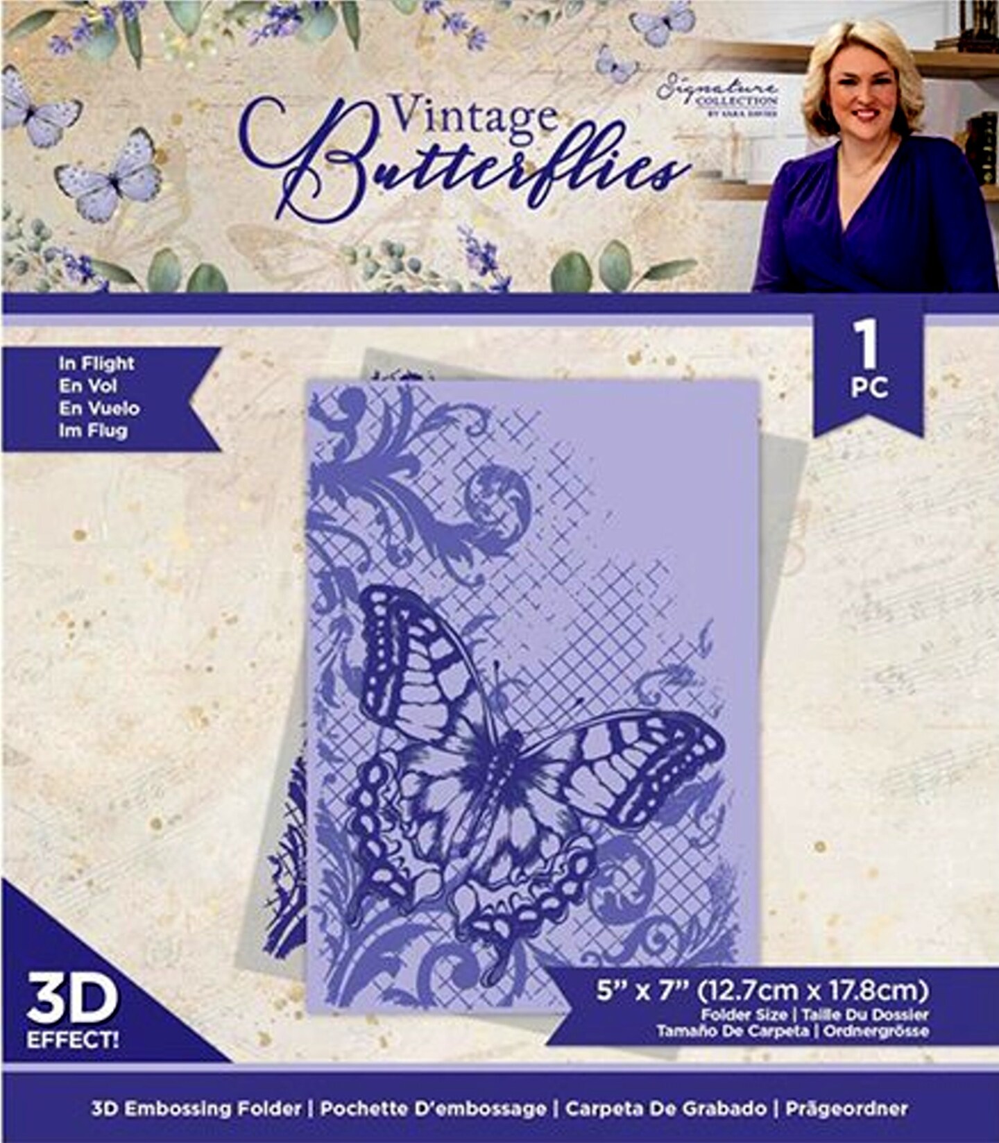 Vintage Butterflies In Flight 3D Effect 5 x 7 Embossing Folder Michaels