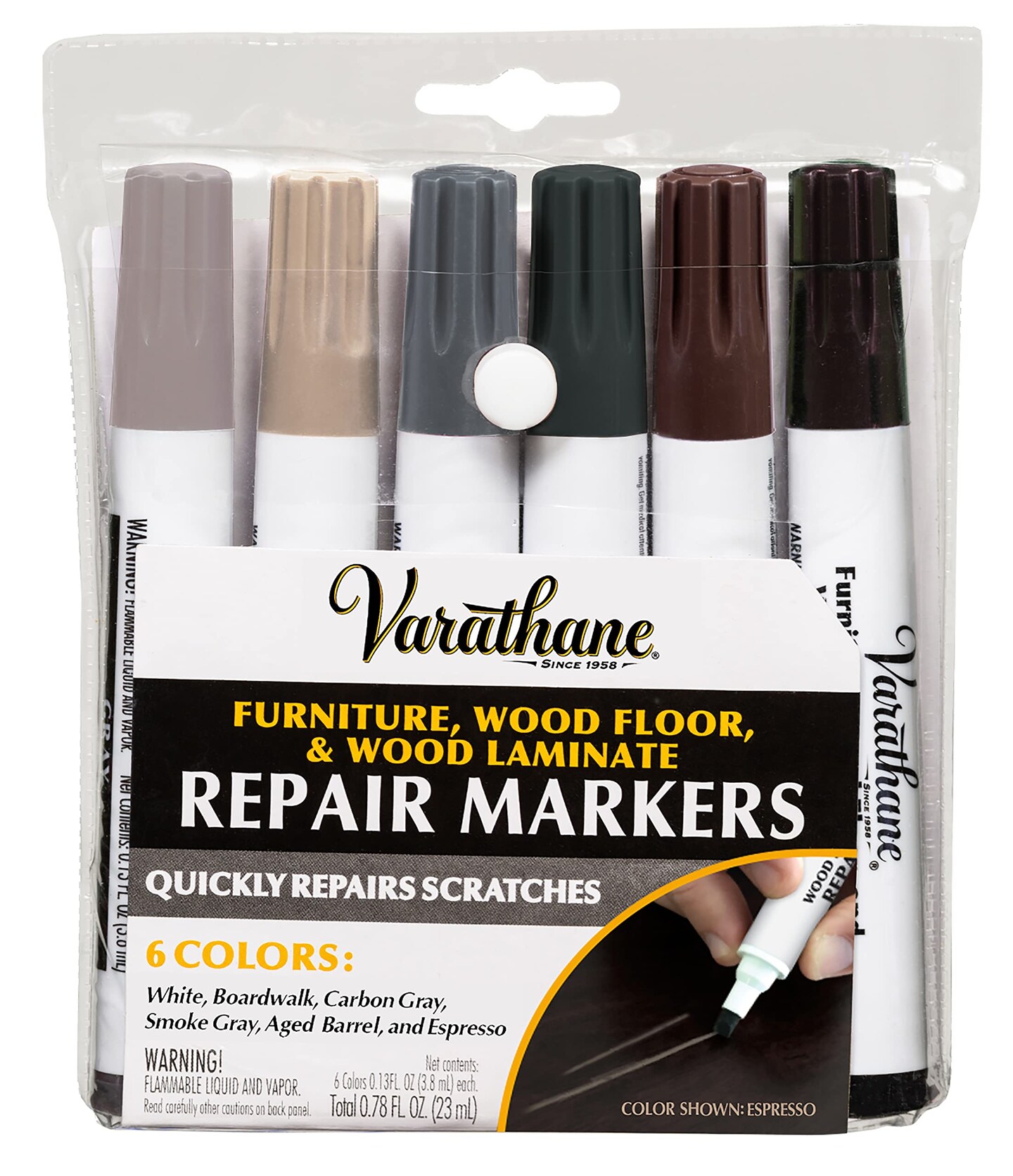 Varathane 374189 Wood Stain Repair Marker Kit, Assorted Cool Tone