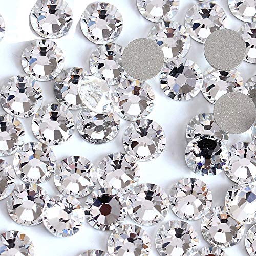 144 Pieces SS40 / 8mm Clear Crystal Flat Back Brilliant Round Rhinestones Glass Stones Glitter Gems Transparent Faux Diamond (Clear)