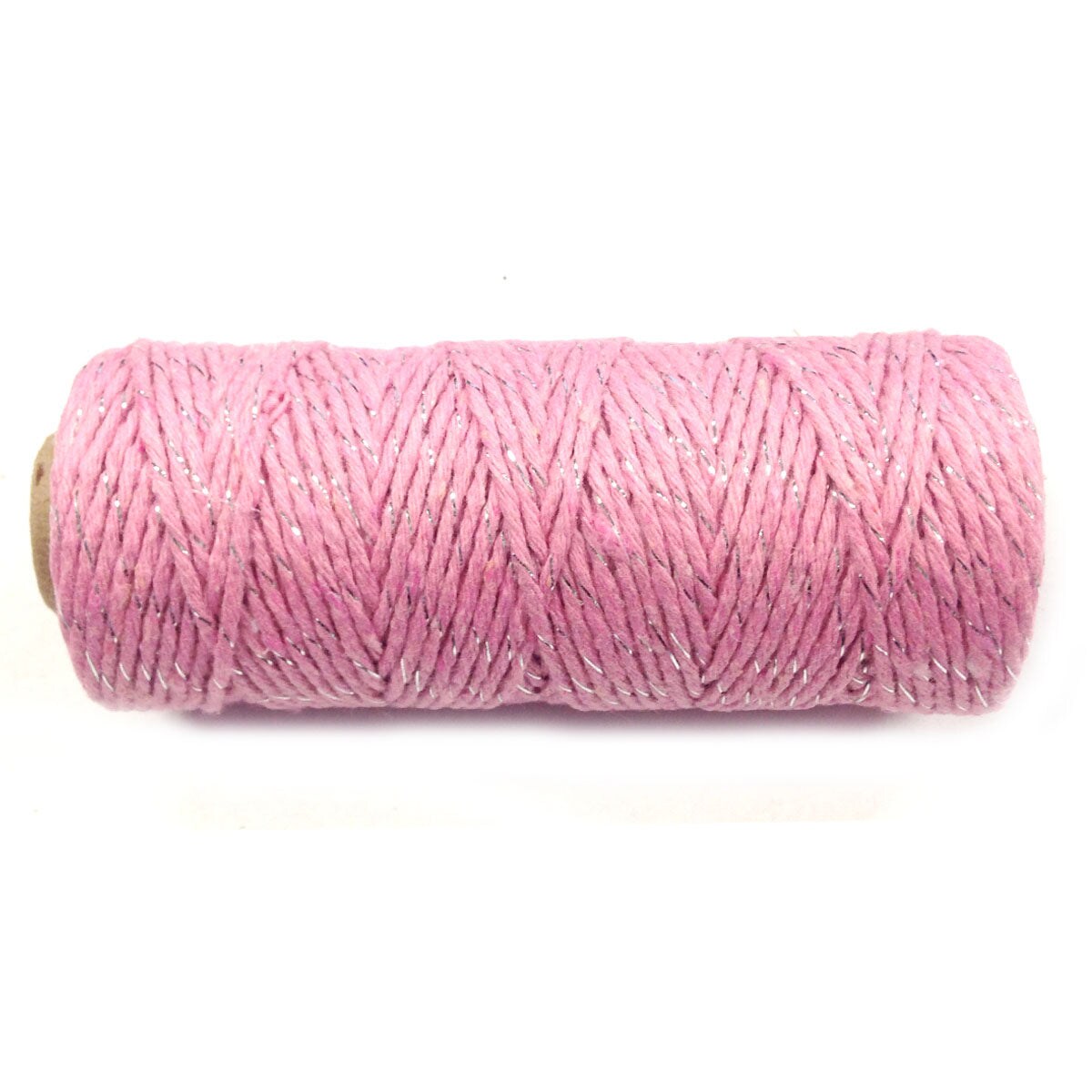 Wrapables Cotton Baker&#x27;s Twine 12ply 110 Yard, Pink/Metalic Silver