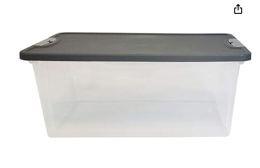 15-Quart Clear Plastic Stackable Storage Container Organizer Bin for Home and Office Organization with Gray Snaplock Latching Lid