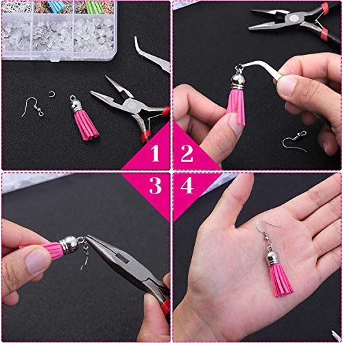 1900 Pieces Earring Hooks, Earring Making Supplies Kit with Jewelry Hooks, Fish Hook Earrings, Earring Backs, Jump Rings for Jewelry Making and Earring Repair,Gifts for Women