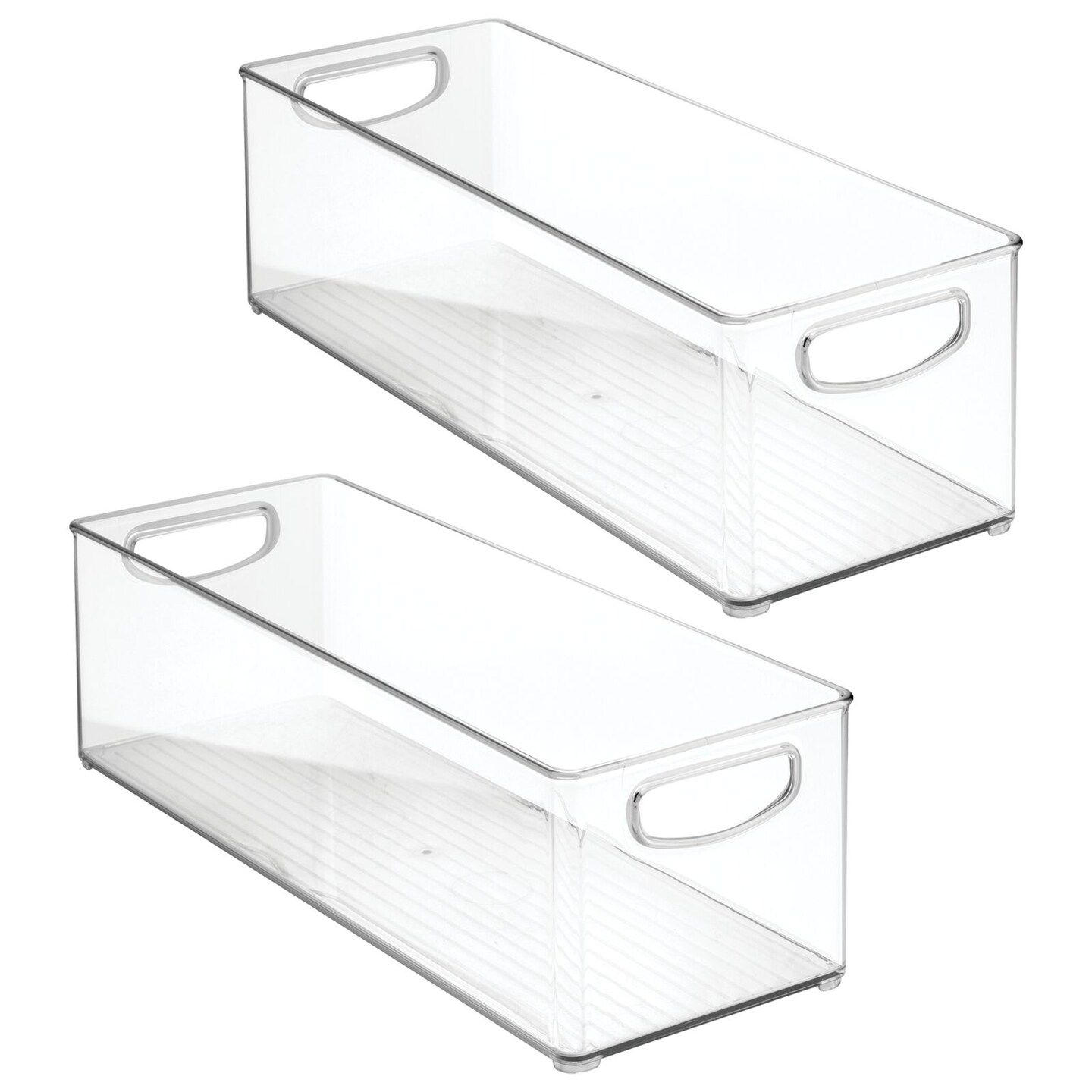mDesign Plastic Bath Vanity Storage Organizer Bin with Handles