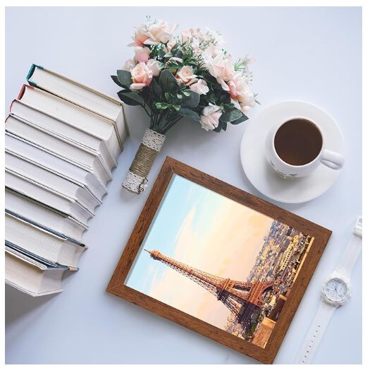 Picture Frames in 4 Different Finishes, 8x10 Picture Frame for Wall Mounting or Tabletop