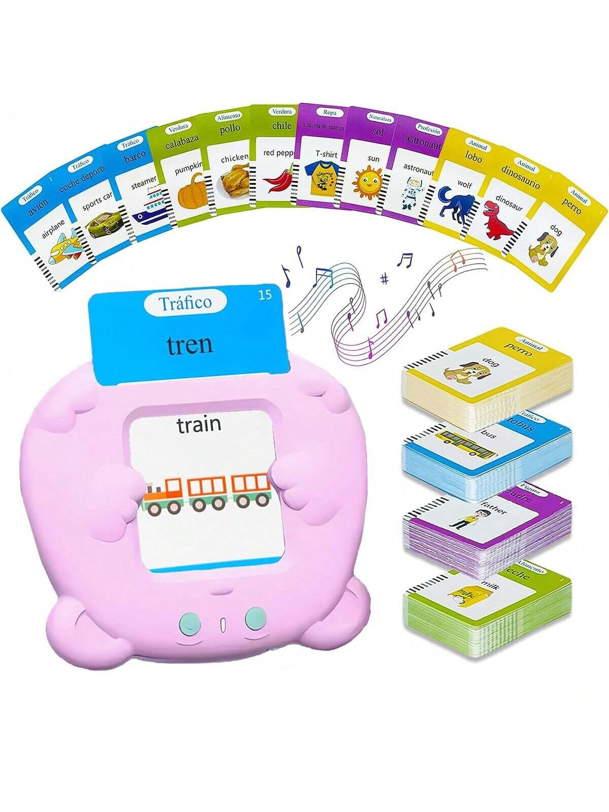 Blue Spanish & English Talking Flash Cards for Toddlers 2-4 Years Old ...