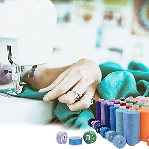 72 Pieces 36 Colors Prewound Bobbins and Thread Spools for Hand &#x26; Machine Sewing, Emergency and Travel, DIY and Home, 36 Colors 400 Yards per Polyester Thread Spools