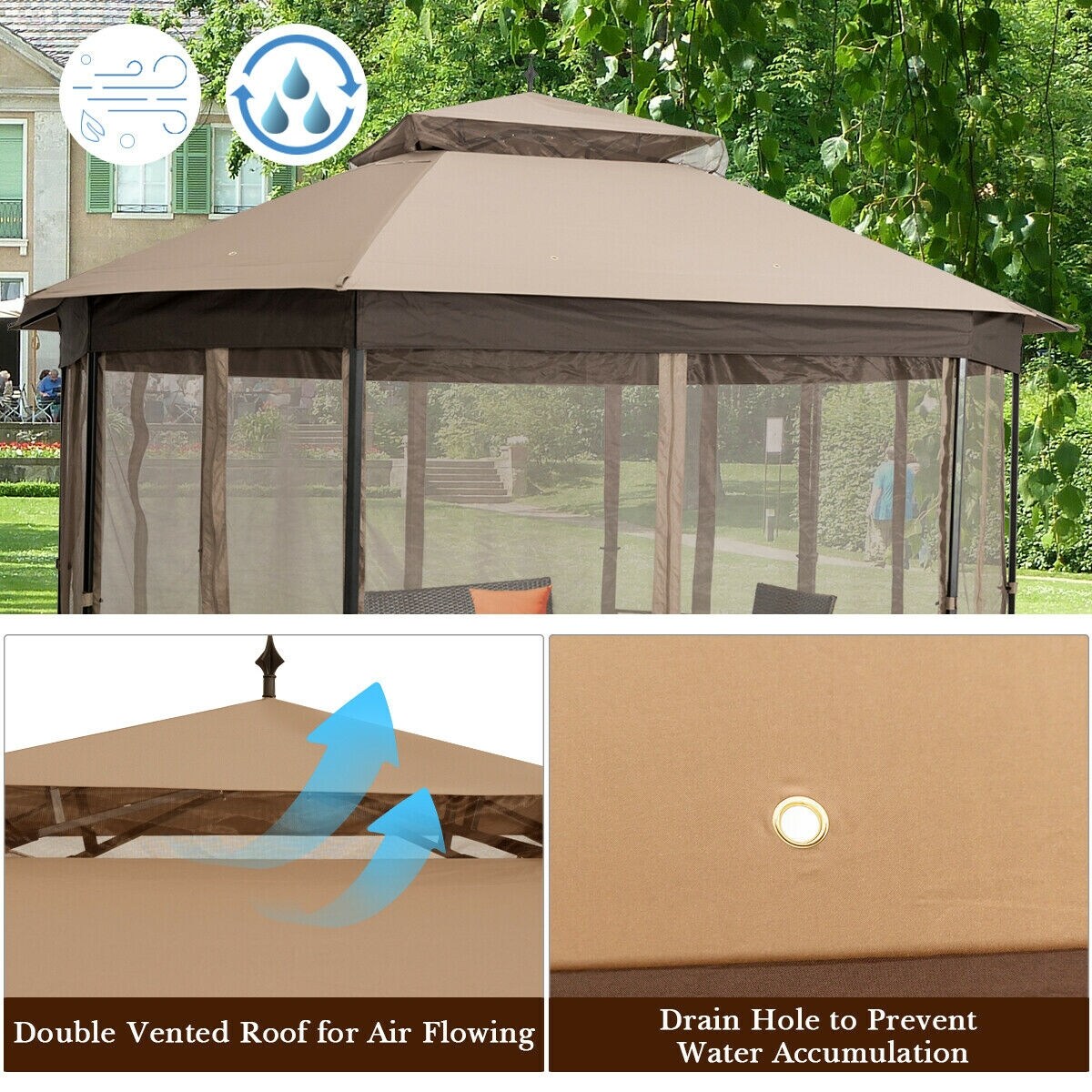 10&#x27;x 12&#x27; Octagonal Patio Gazebo