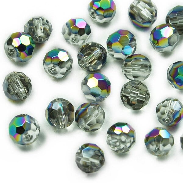 6 Packs of 8mm  x 8 mm Faceted Glass Bead Strand 8 in
