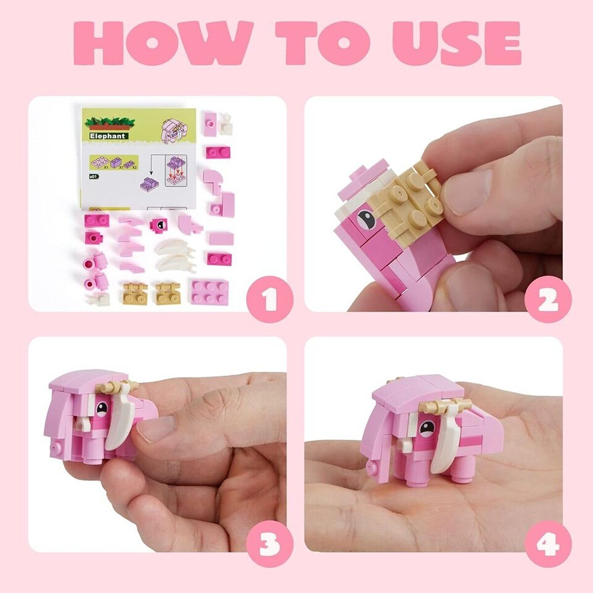Plastic Animal Building Blocks with Gift Cards for Valentine&#x27;s Gift