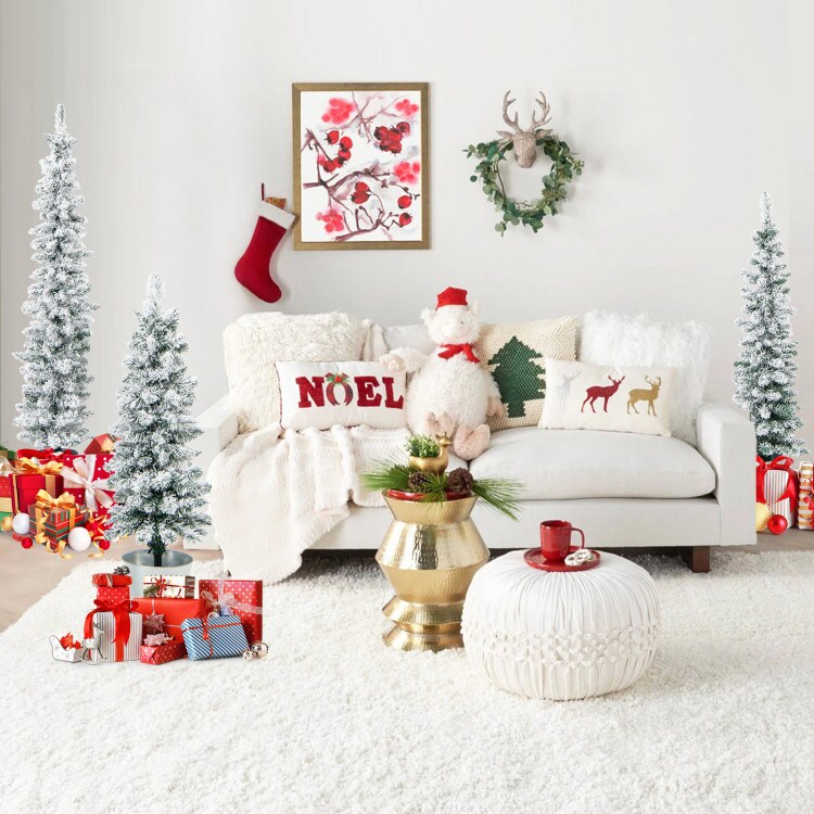 Set of 3 Potted Artificial Christmas Tree