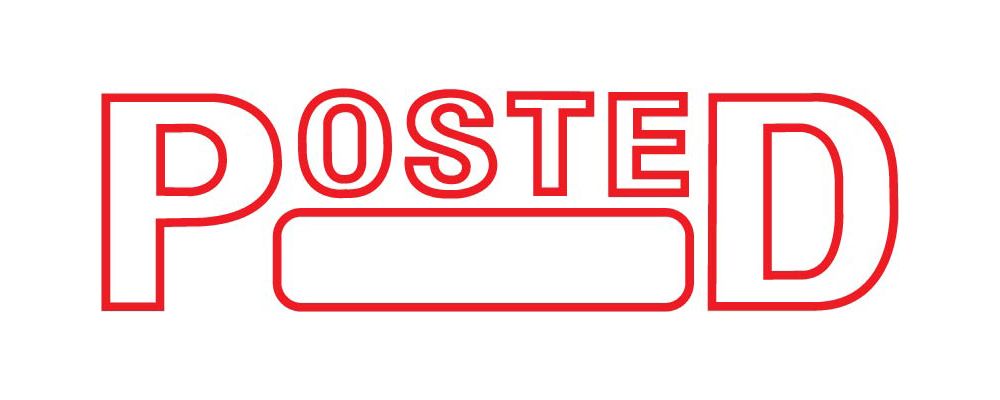 2000 PLUS Greenline Message Stamp, Self-Inking, POSTED, 1-1/2" x 9/16" impression area, 80% recycled, Red ink