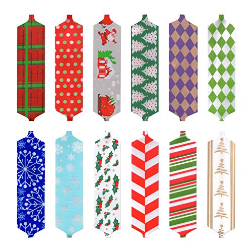 JOYIN 24 Christmas Gift Wrap Ribbon Pull Bows 5", Easy and Fast Gift Wrapping Accessory for Christmas Bows Baskets Wine Bottles Gifts Decoration, Gift Wrapping, Present Decor