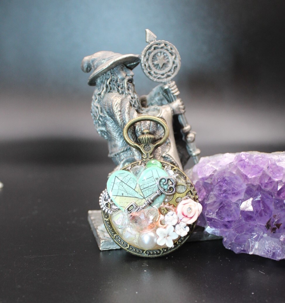 Handmade Epoxy Resin, Vintage Inspired, Hidden Treasures, Pocket