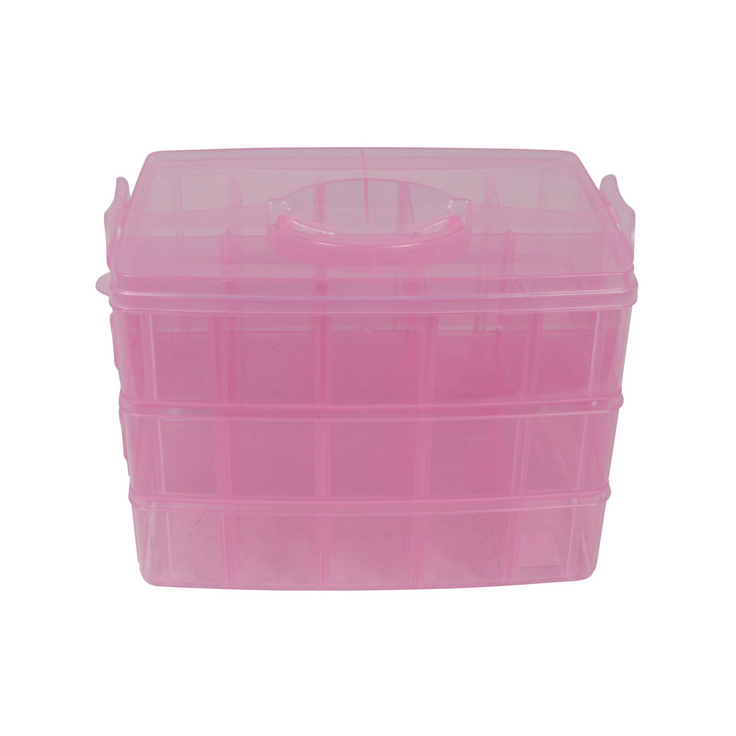 Stackable Storage Container, Pink - 30 Compartments