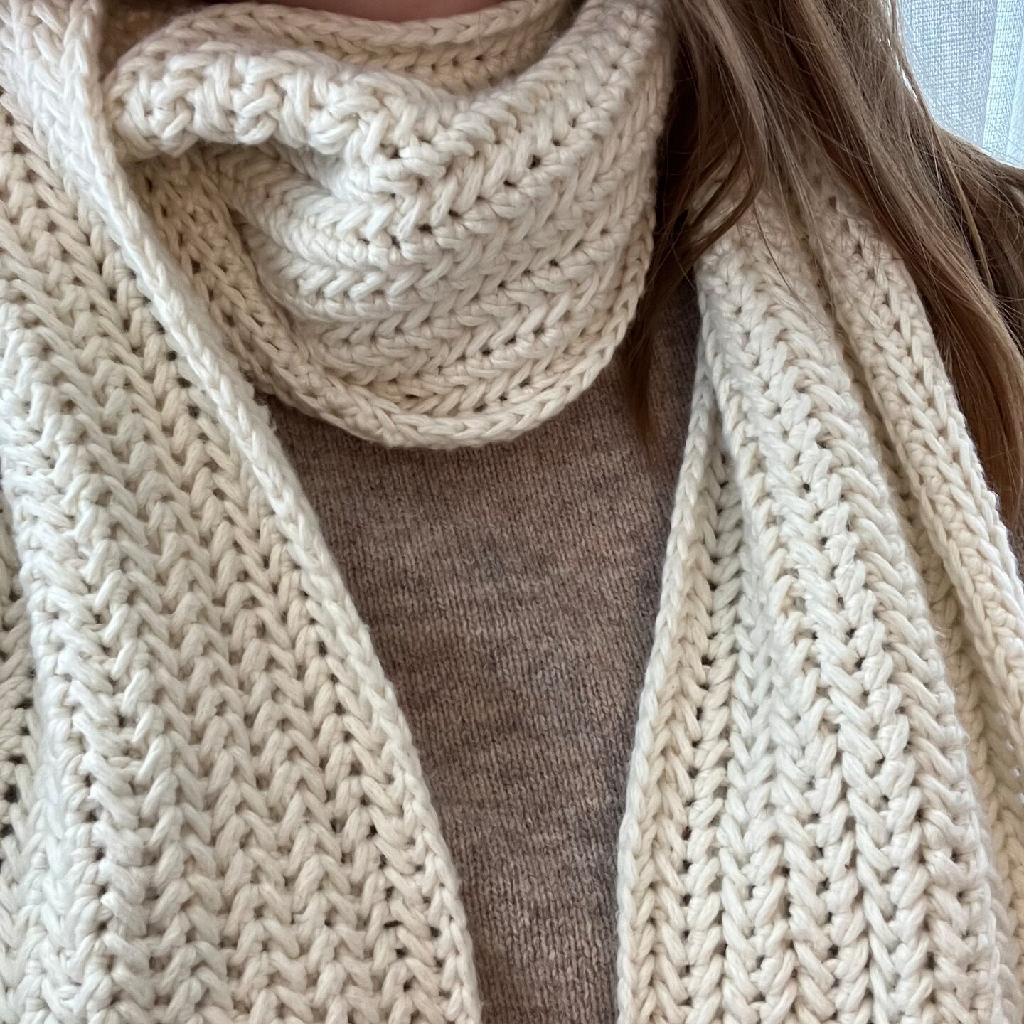 How-To name is Cozy textured crochet scarf pattern