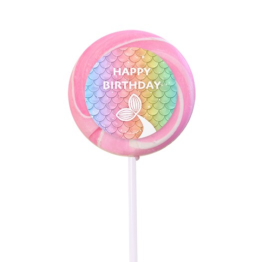 24 Pcs Pink Mermaid Lollipops Birthday Candy Party Favors