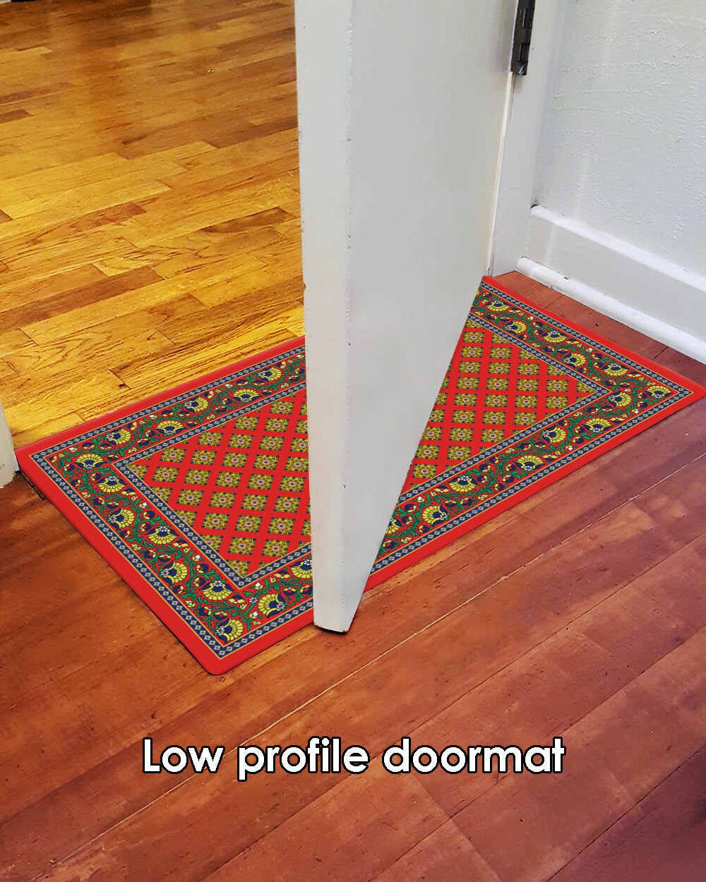 French Paisley - Red Door Mat (18 x 30&#x22;)
